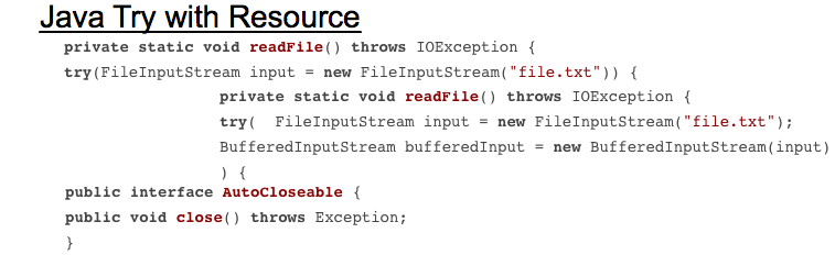 Java Try With Resource